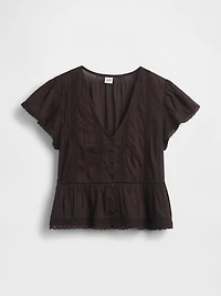 Lace Voile Peplum Crop Top