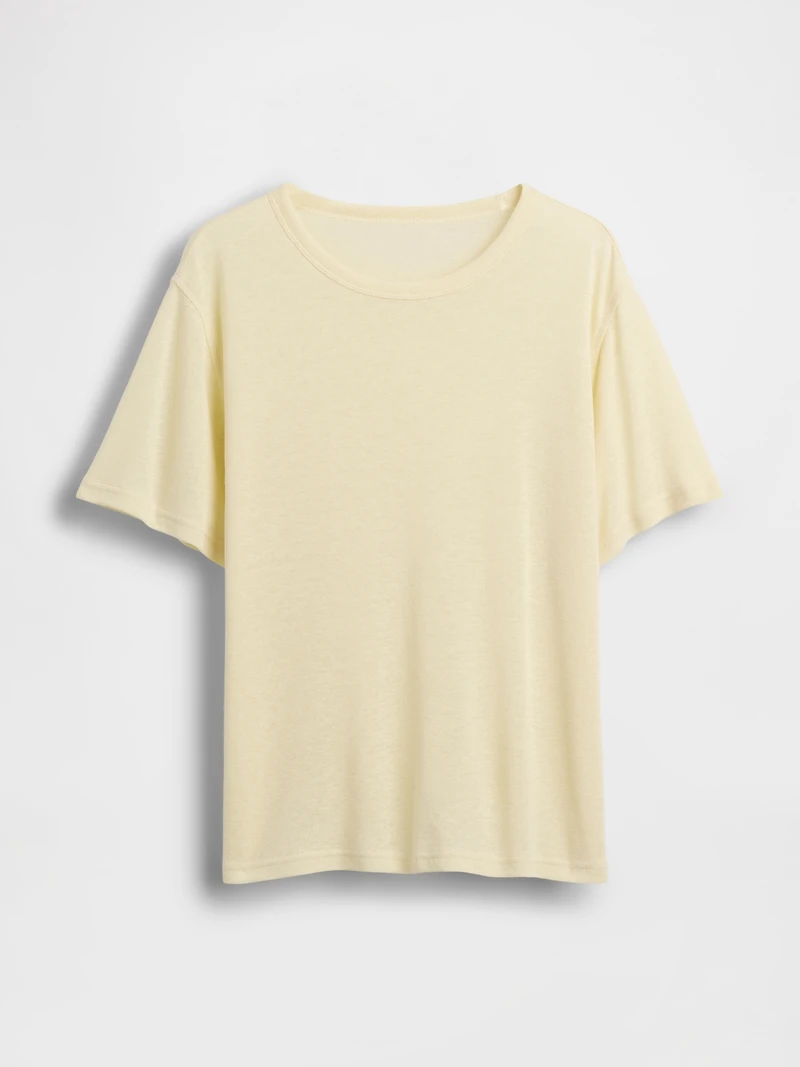 Linen-Blend Relaxed T-Shirt