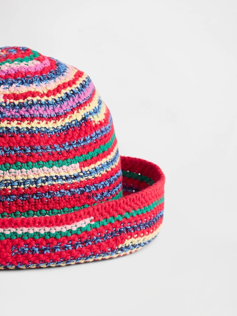 Knit Stripe Bucket Hat