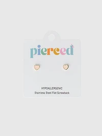 Pierced Co Tiny Peachy Heart Screwback Earrings
