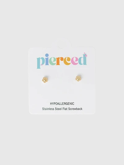Pierced Co Tiny Classic Flower Screwback Earrings