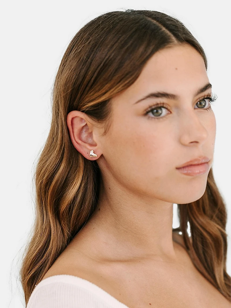 Pierced Co Ice Skate Screwback Earrings