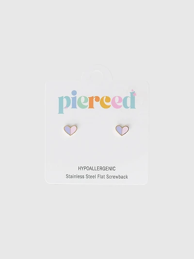 Pierced Co Heart Duo Screwback Earrings