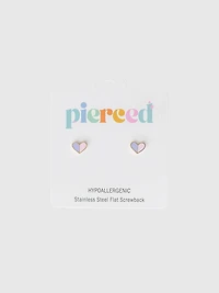 Pierced Co Heart Duo Screwback Earrings