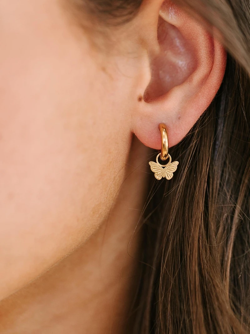 Pierced Co Classic Butterfly Charm For Huggie Earrings