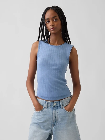 Pointelle Shell Tank Top