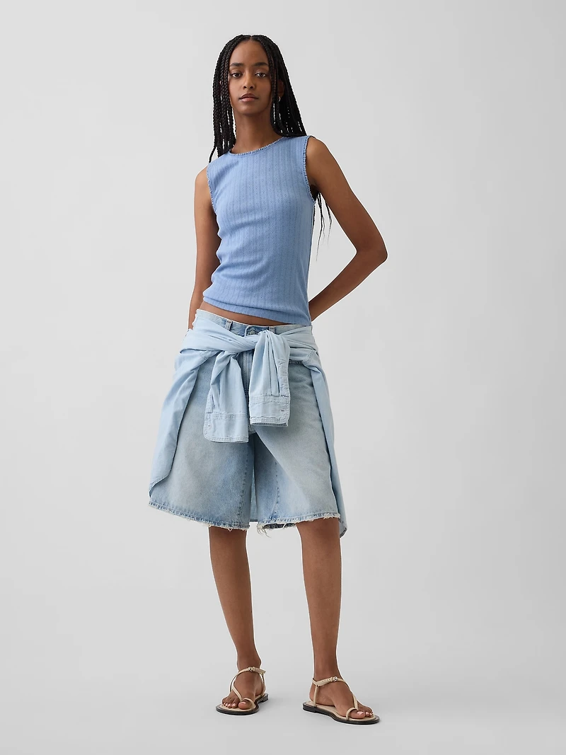Pointelle Shell Tank Top