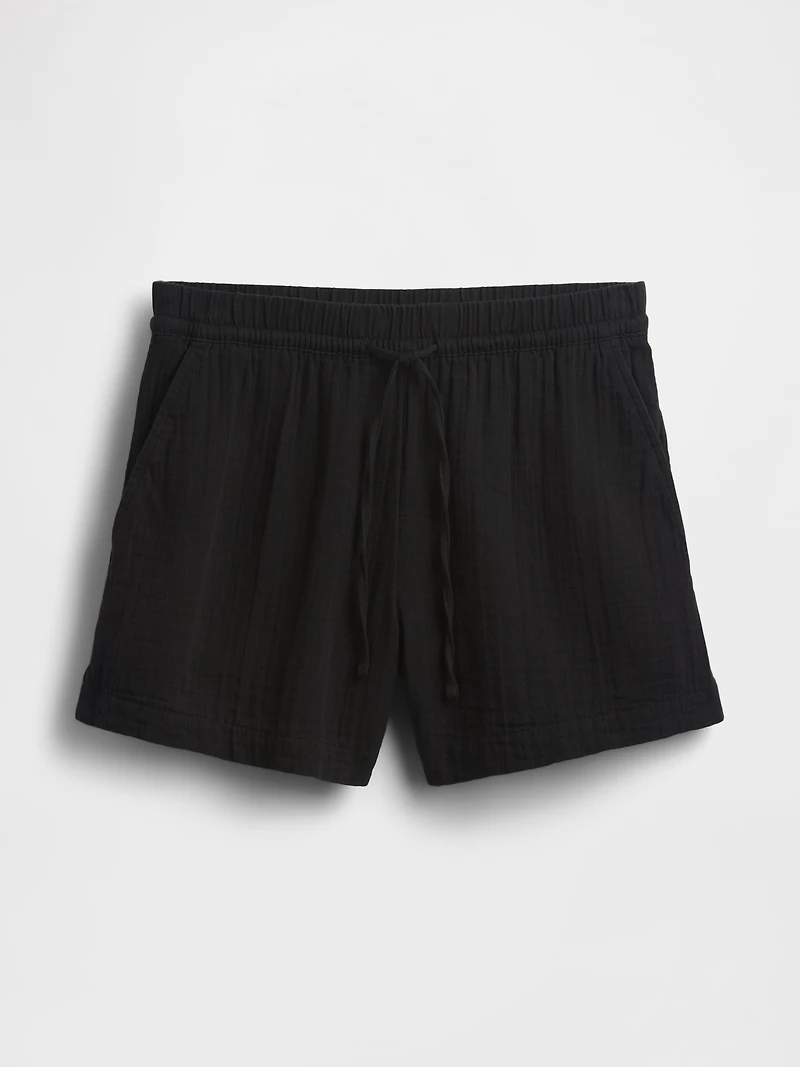 4" Mid Rise Cotton Gauze Easy Shorts