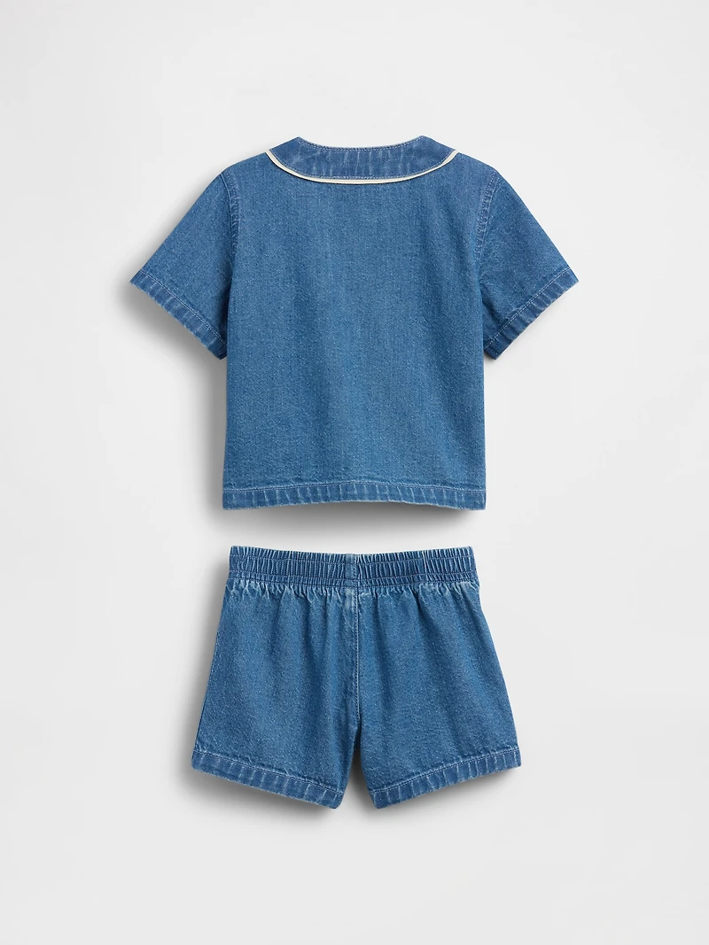Baby Denim Varsity Outfit Set