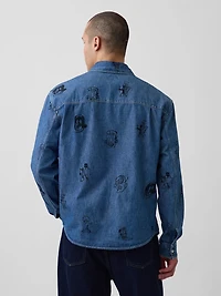 Jean-Michel Basquiat Printed Denim Shirt