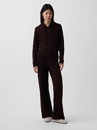 CashSoft Relaxed Cable-Knit Hoodie