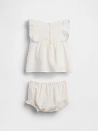 Baby Eyelet Bib Outfit Set