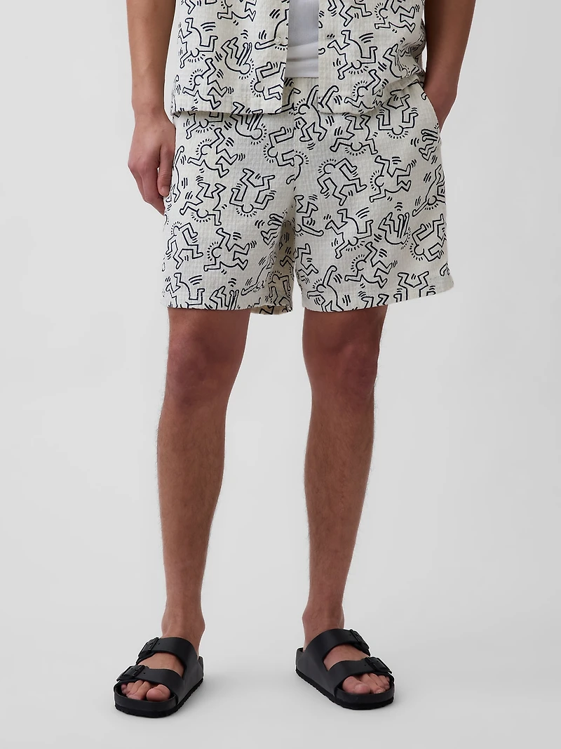 Keith Haring Textured Easy Shorts