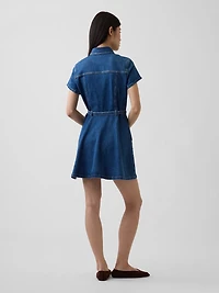 Denim Belted Mini Shirtdress