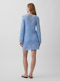 Pointelle Mini Sweater Dress