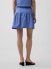 Poplin Drop-Waist Mini Skort