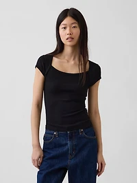Modern Square-Neck Crop T-Shirt