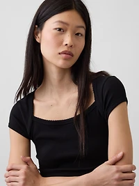 Modern Square-Neck Crop T-Shirt