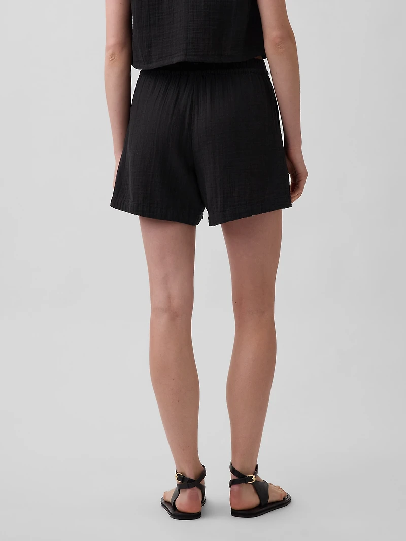 4" Mid Rise Cotton Gauze Easy Shorts