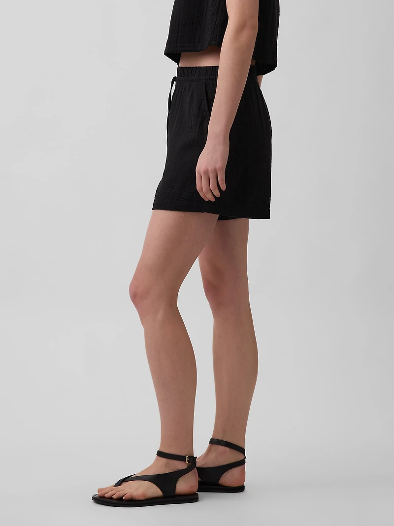 4" Mid Rise Cotton Gauze Easy Shorts