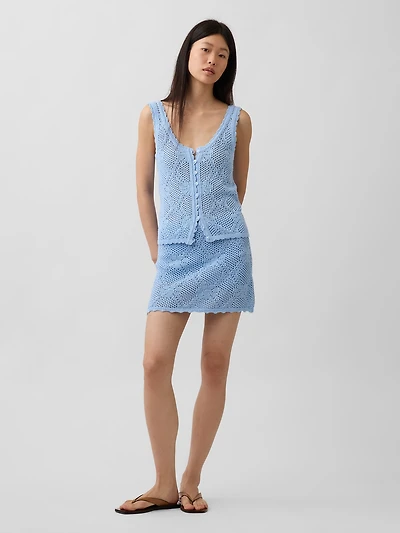 Pointelle Mini Sweater Skort