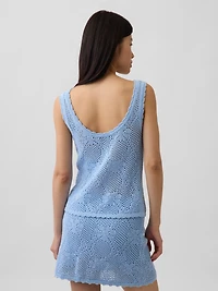 100% Cotton Pointelle Sweater Tank