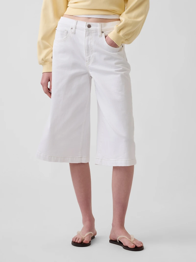 High Rise Culotte Jeans