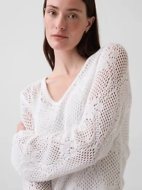 Pointelle Mini Sweater Dress