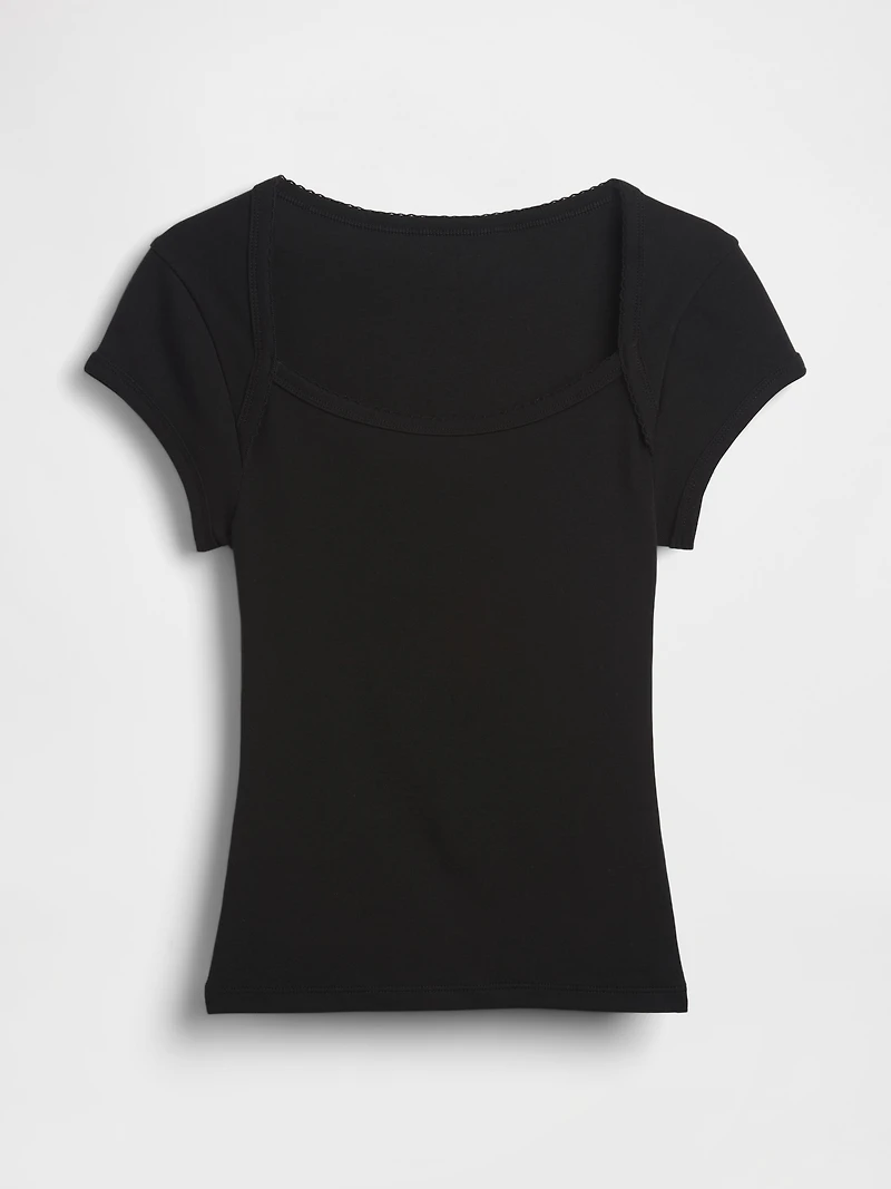 Modern Square-Neck Crop T-Shirt