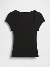 Modern Square-Neck Crop T-Shirt