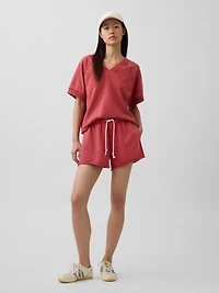 French Terry Oversized V-Neck Sweatshirt