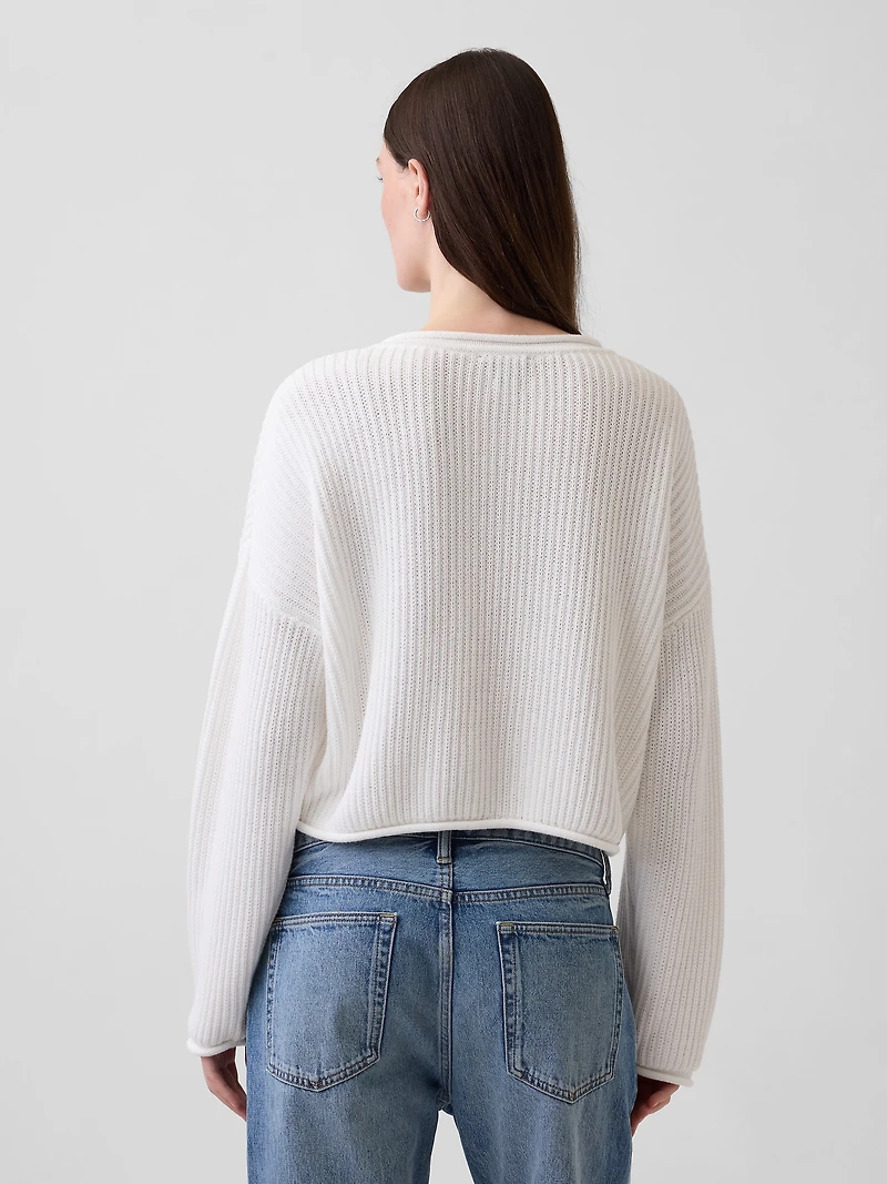 Crochet Oversized Americana Crop Sweater