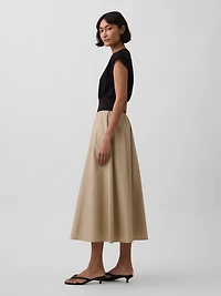 Mixed Media Drop-Waist Midi Dress