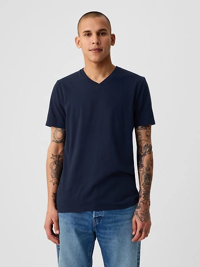 Cotton Jersey V-Neck T-Shirt