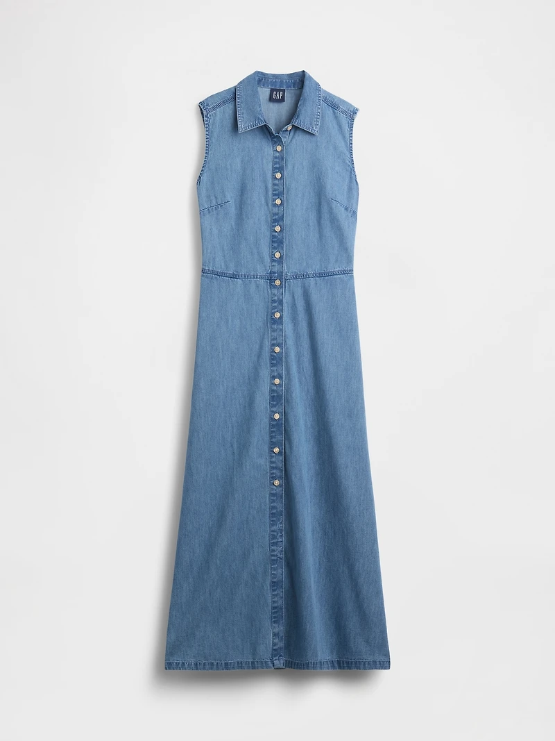 UltraSoft Denim Maxi Shirtdress