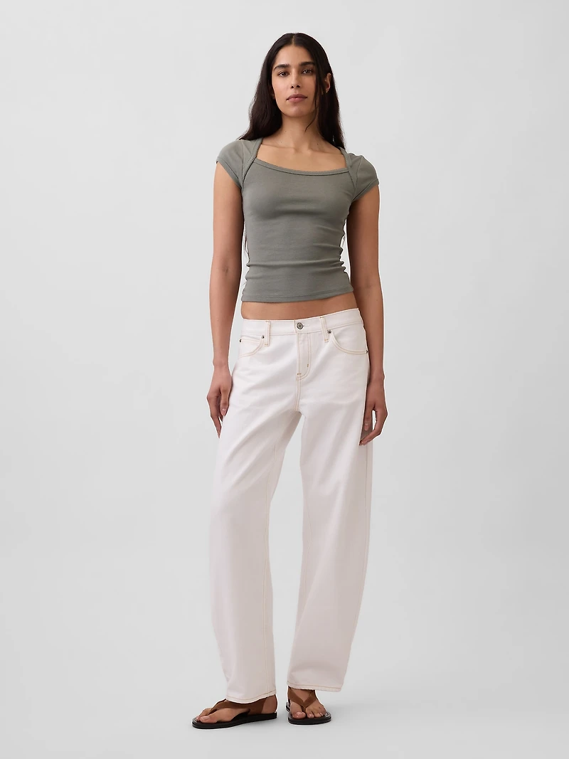 Modern Square-Neck Crop T-Shirt