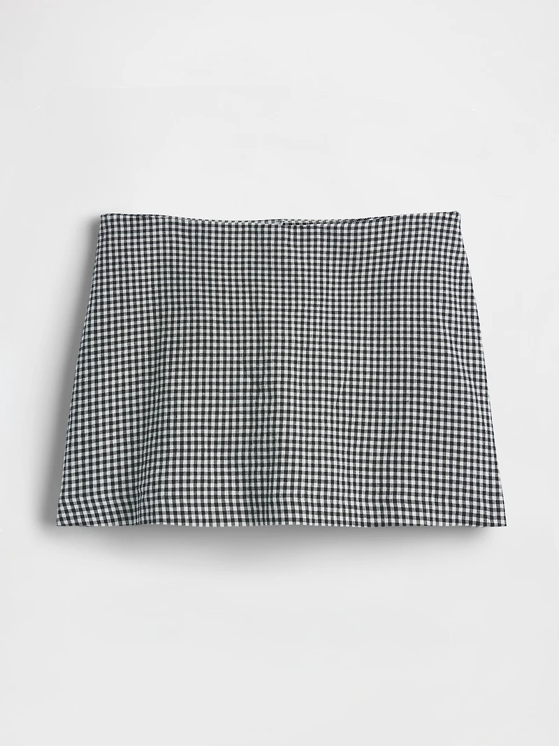 Linen-Blend Mini Skort