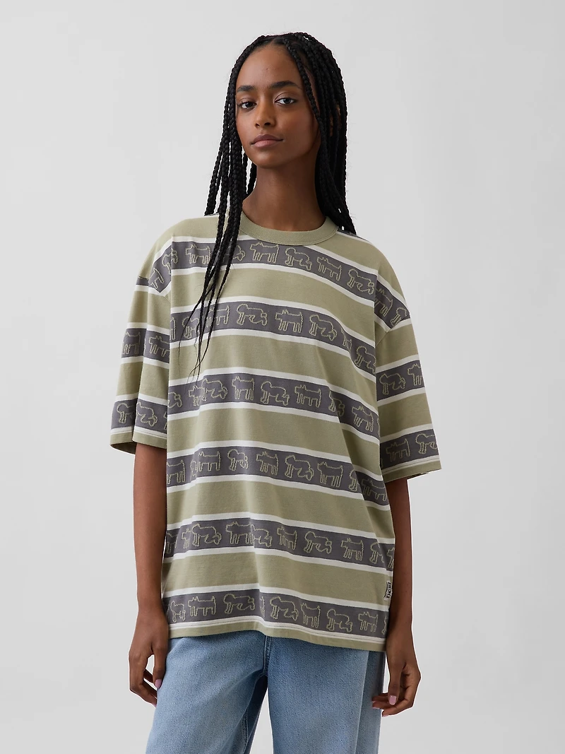 Keith Haring Oversized Stripe T-Shirt