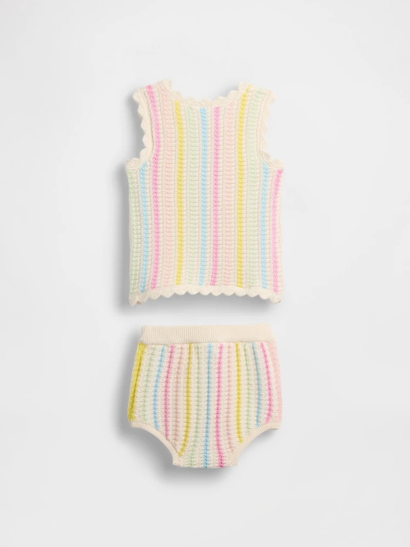 Baby Crochet Stripe Sweater Set