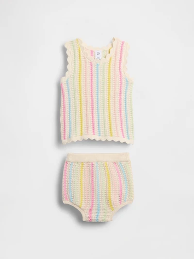 Baby Crochet Stripe Sweater Set