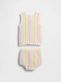 Baby Crochet Stripe Sweater Set