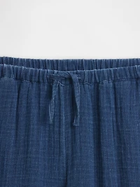 Kids Cotton Gauze Relaxed Wide-Leg Pants