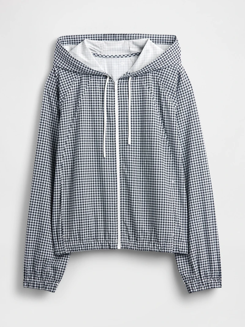 GapFit Tech Gingham Zip Hoodie