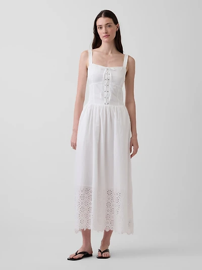 Lace-Up Corset Maxi Dress