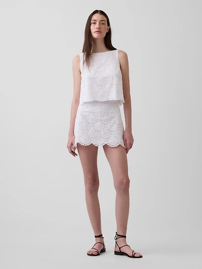 Eyelet Mini Skort