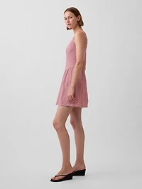 Linen-Blend Drop-Waist Mini Dress