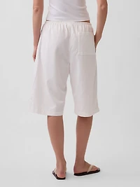Linen-Blend Relaxed Easy Culotte Pants