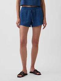 Cotton Gauze Denim Easy Shorts