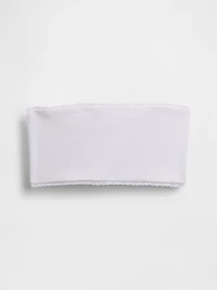 Organic Stretch Cotton Lace-Trim Bandeau Bralette