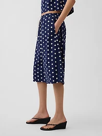 Linen-Blend Relaxed Easy Culotte Pants